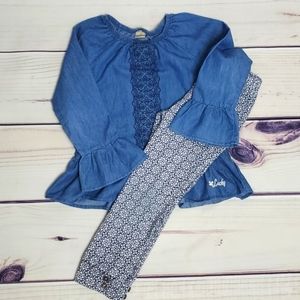 Lucky Brand Girls Top/Leggins Set